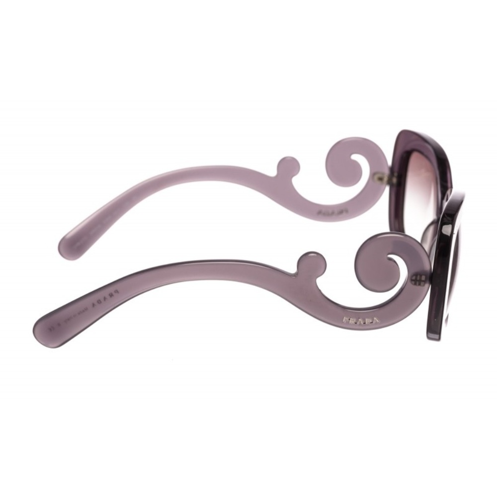 Prada Gray Acetate Baroque Rectangle Sunglasses - image 4